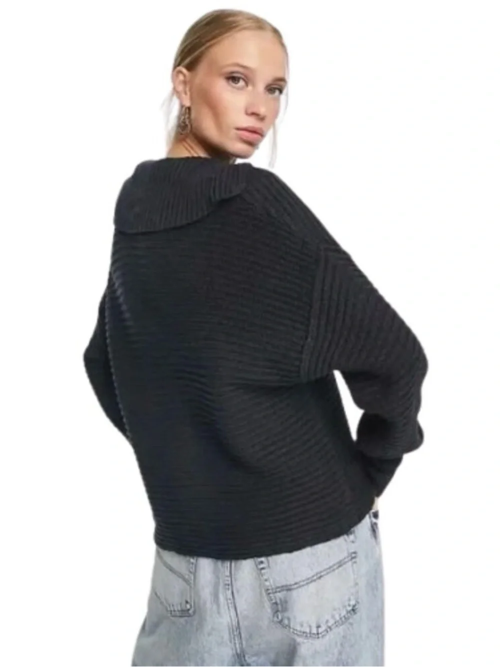 Free People Marlie deep v ribbed sweater